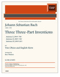 Bach, J.S. % Three Three-Part Inventions (score & parts)(Watson) - 2 OB/BSN