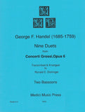 Handel, Georg Friedrich % Nine Duets from "Concerti Grossi, op. 6" (performance score) - 2BSN