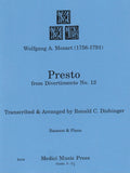 Mozart, Wolfgang Amadeus % Presto from "Divertimento #12" - BSN/PN