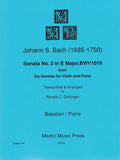 Bach, J.S. % Sonata #3 in E Major, BWV1016 - BSN/PN