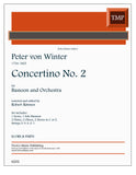 Winter, Peter von % Concertino #2 (score & set) - BSN/ORCH