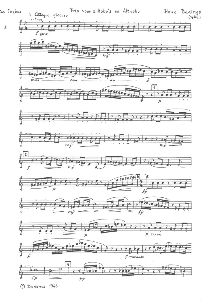 Trio #4a (score & parts) - 2OB/EH - Trevco Music