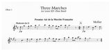 Lully, Jean-Baptiste % Three French Marches (score & parts) - 2OB/EH/BSN