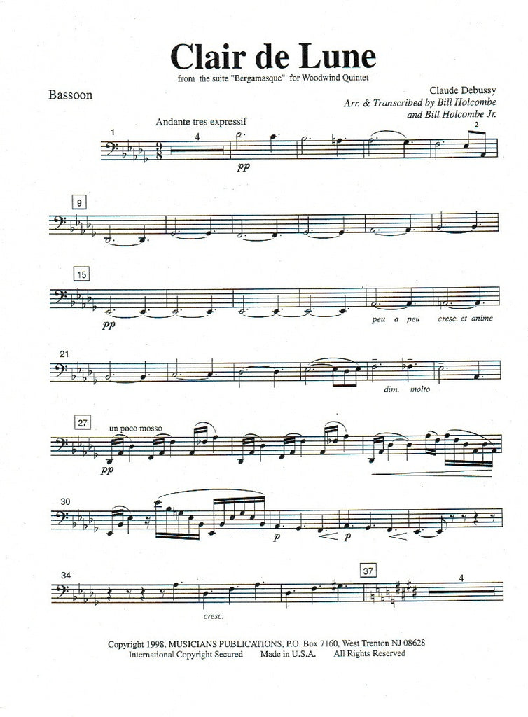 Clair de Lune (score & parts) - WW5 - Trevco Music